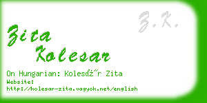 zita kolesar business card